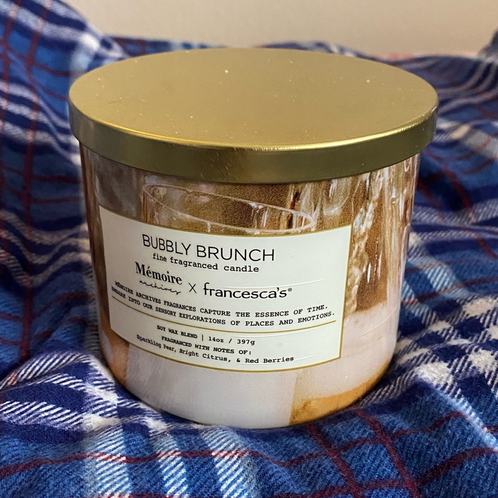 NWT Memoire Archives x Francesca’s Bubbly Brunch fine fragrance 3-wick candle